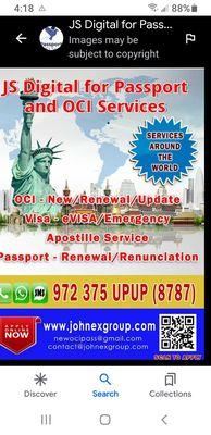 JS Digital for Passport and OCI Services