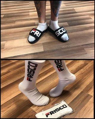 Slides & Socks to rep home!