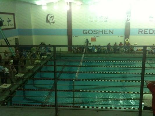 Not the best pool or set-up for a meet.