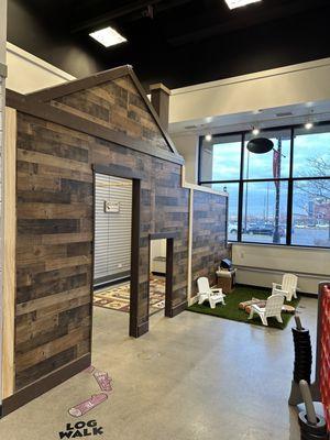 Only in MN you have a 'cabin' pretend corner.