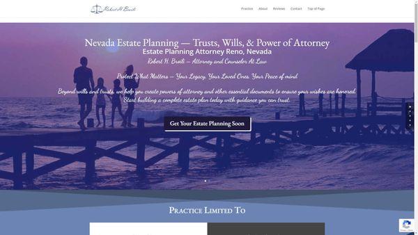 The Brolil Law Firm homepage project highlighting practice focus for local SEO