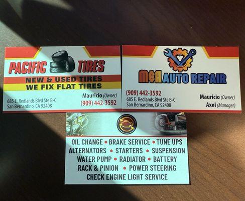 M&A Auto Repair is also known as Pacific Tires. Mauricio is a master Mechanic that is super fair on pricing.