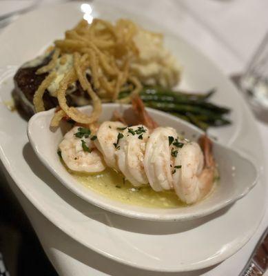 Filet Mignon and shrimp