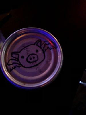 Fun shakers tossed out by the pig dancing on stilts! Fun time at Harry's.