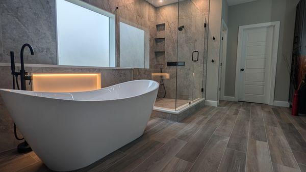 custom master bathroom