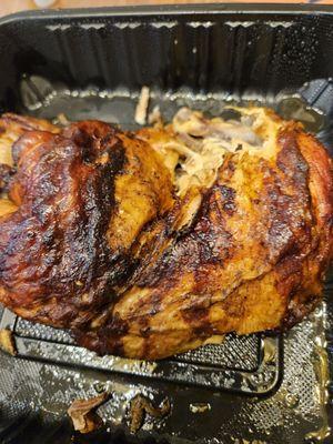 Mostly eaten whole chicken meal