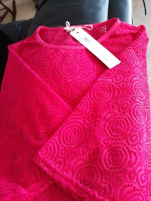 Really cute and well made hot pink bathing suit cover up Very cute hot pink bathing suit cover up