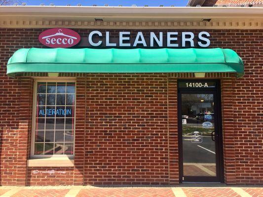 Storefront of Secco Plus Cleaners of over 20 years.