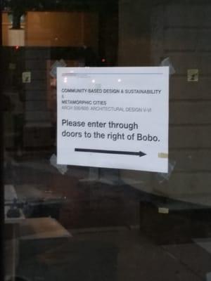 Notice on the door, community-based design
