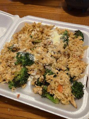 Fiesta plate leftovers (I ate A LOT of it and still completely filled a to-go box for later)