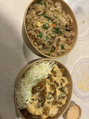 Spicy Chicken Bowl and Fried Rice Bowl
