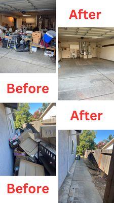 Garage and side yard clean outs we have done for clients