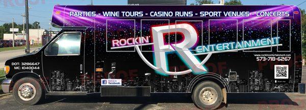 The party doesn't start to we are loaded. What happens on this bus stays on the bus!