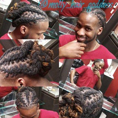 Men with locs like messy buns too! Come by for exclusive styling and immaculate service!