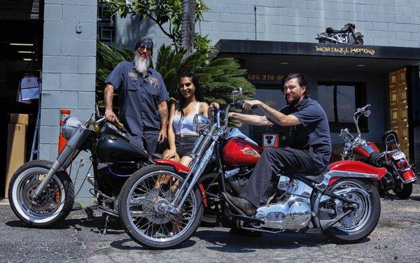 Mark, Sabrina, and Turtle... and their rides.