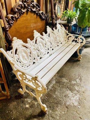 lovely rod iron garden benches..