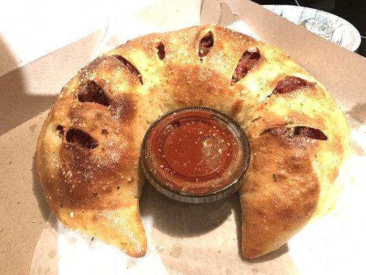 Great Calzone with bacon added!