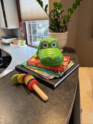 Toys and rewards always on hand for the young ones... :)