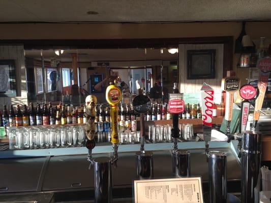 Good beer selection and hand battered fish and chips!