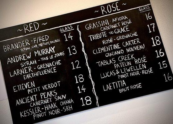 Central Coast wines by the glass.