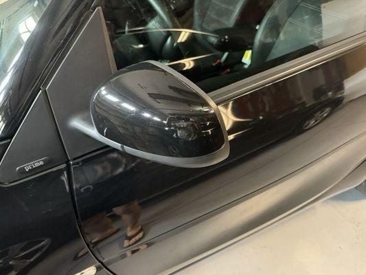 Both mirrors ruffled all the way around by the first morning and film had to be removed
