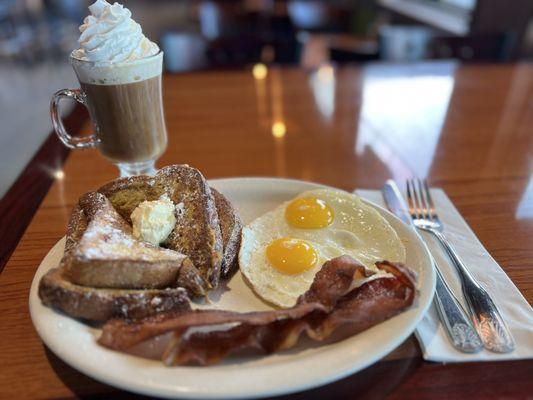 This weeks Breakfast special! 2-2-2
2 pieces of brioche french toast, 2 eggs, and 2 pieces of bacon. Try it with an Irish coffee!