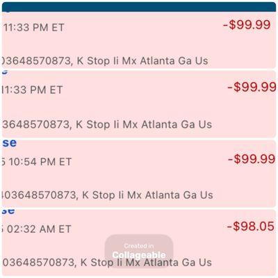 4 fraudulent transactions