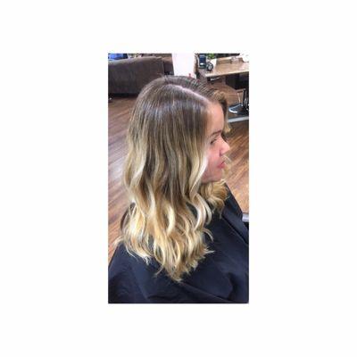 Sun-kissed balayage on my client over her natural color