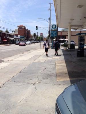 Ugly gas station in cute historic broadway