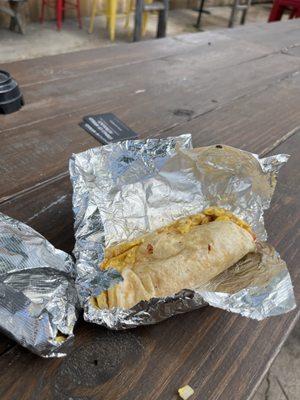 Chicken campechana breakfast taco