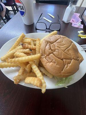 Double cheeseburger and fries