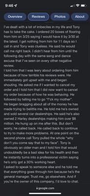 Tony is a liar! Avoid him at all costs!