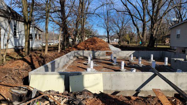 Curtis Smith footings and short walls
