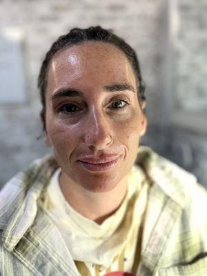 After a refreshing European facial