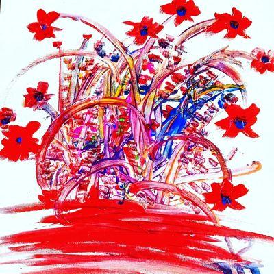 Original acrylic on Canvas available 16 x 20 "BE Happy"