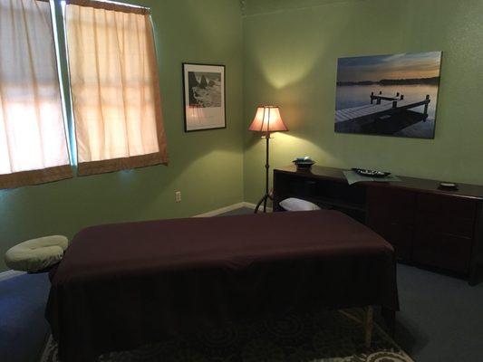 Let your cares drift away in our relaxing treatment room