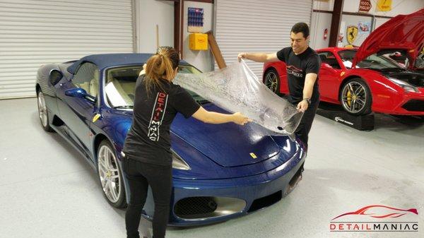Laying some Stek DYNOshield paint protection film (PPF / clear bra) on both Ferrari 488 + 430!