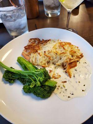 Special: trout with shredded potatoes, broccoli rabe, horseradish sauce.