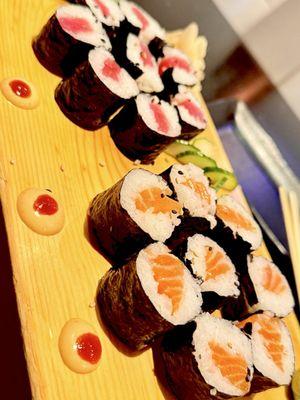 Salmon and Tuna rolls