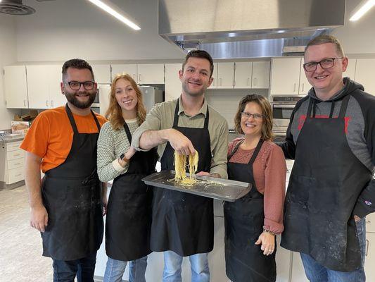 Family fun learning to make pasta