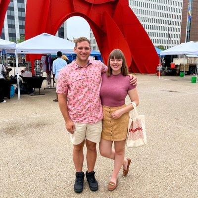 Pic in front of the Calder sculpture