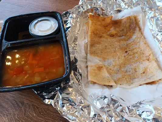 Ghee podi dosa and sambar