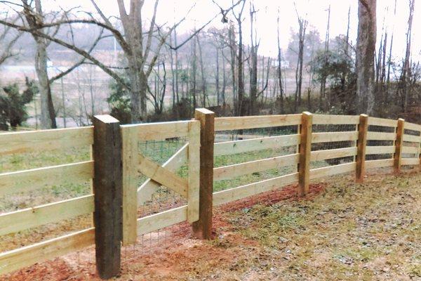 wood, 4-rail ranch + walk gate