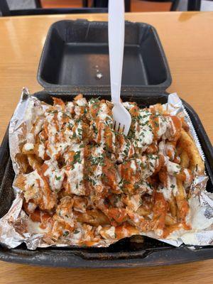Honey hot loaded fries