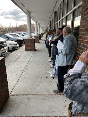 waiting in line at 815a for an 830a open Tuesday 11/25/25