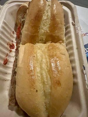 Steak hoagy with pizza sauce