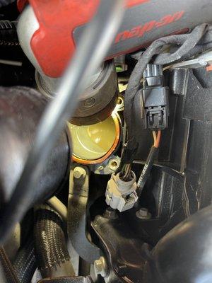 Overfilled engine oil i. Leaking into the throttle body.