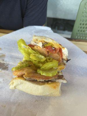 Americano on baguette