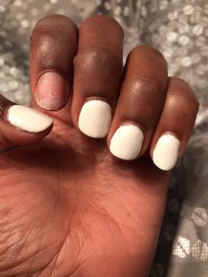 My SNS mani after a week. SNS claimed to be much "healthier" but as you can see that's clearly not the case.