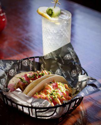 Chicken tinga, pickled red onions, spicy mayo